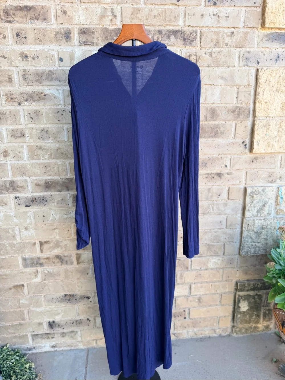 Ralph Lauren Women’s Long Button-Front Navy Sleep Shirt Dress Size XL